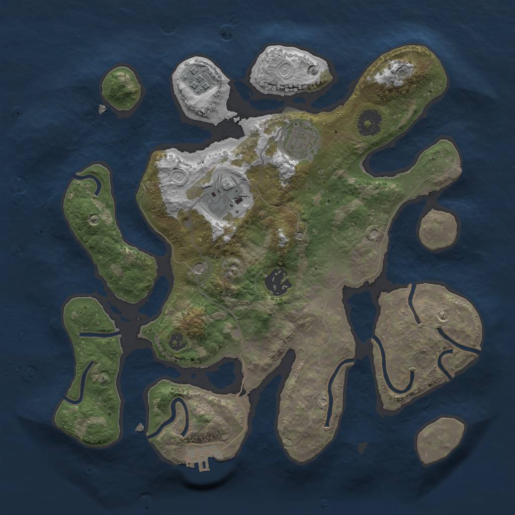 Rust Map: Procedural Map, Size: 3000, Seed: 718617, 11 Monuments