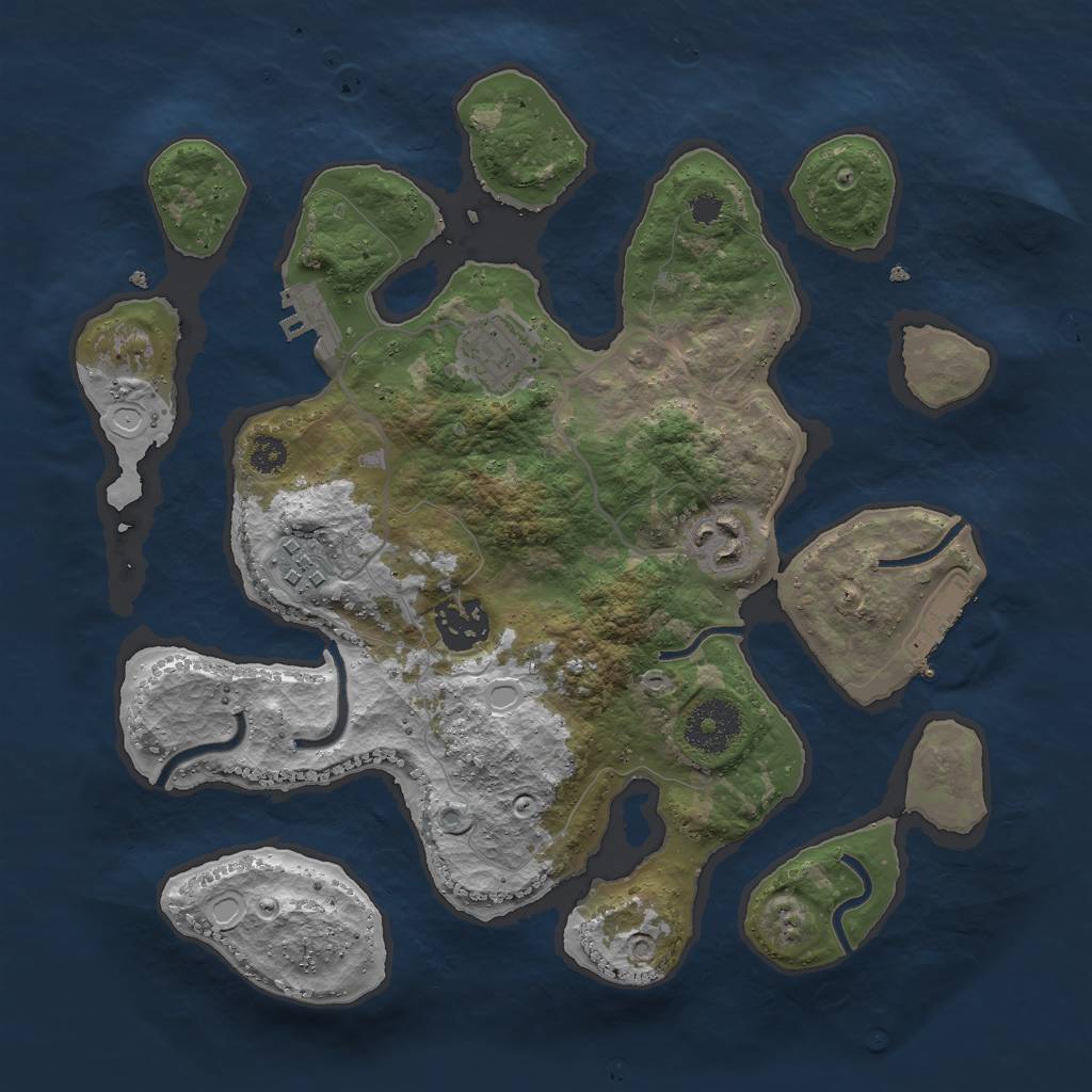 Rust Map: Procedural Map, Size: 3000, Seed: 447723, 11 Monuments