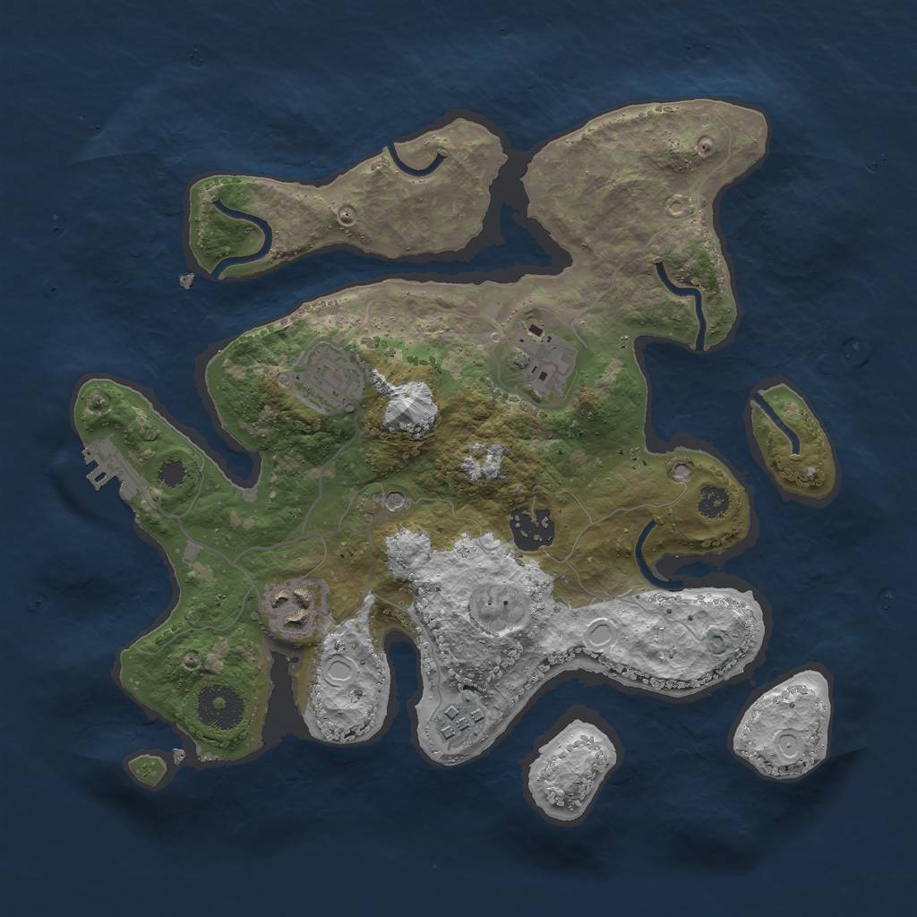Rust Map: Procedural Map, Size: 3000, Seed: 721544, 12 Monuments