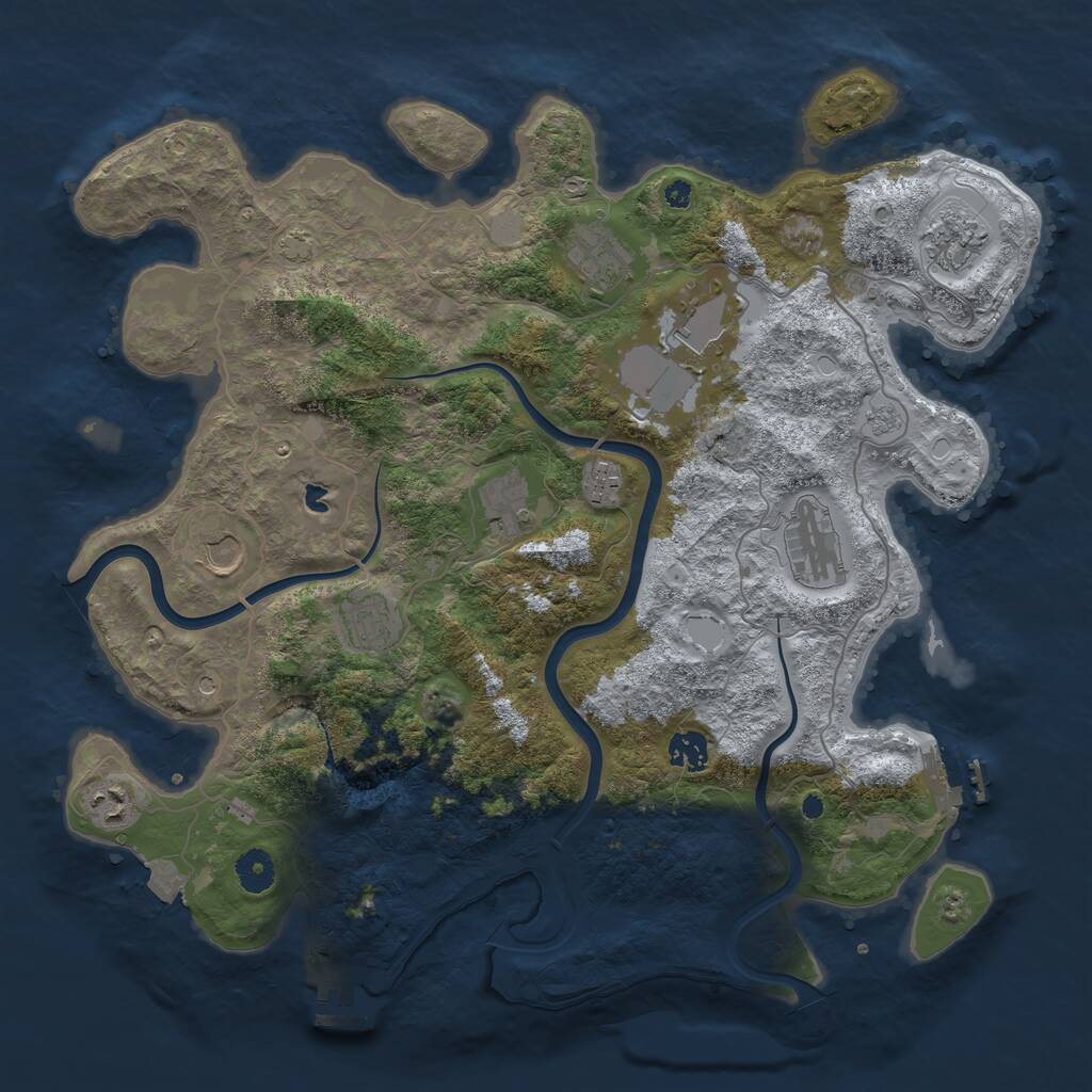Rust Map: Procedural Map, Size: 4000, Seed: 940137, 16 Monuments