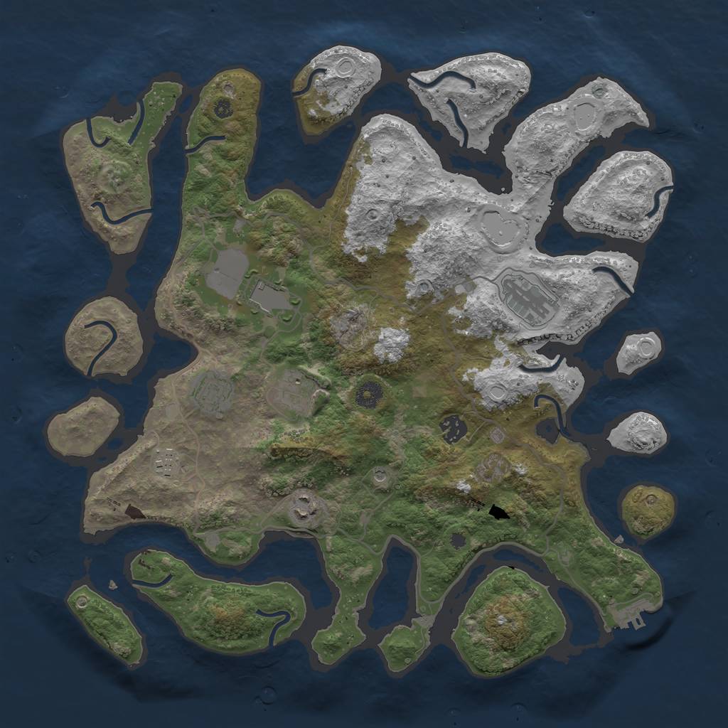Rust Map: Procedural Map, Size: 4000, Seed: 360040, 14 Monuments