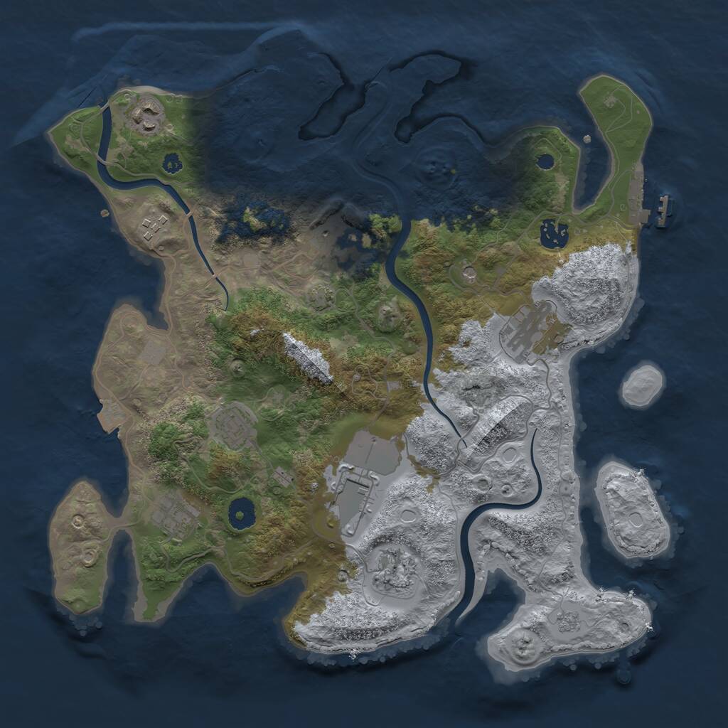 Rust Map: Procedural Map, Size: 3650, Seed: 10609, 15 Monuments