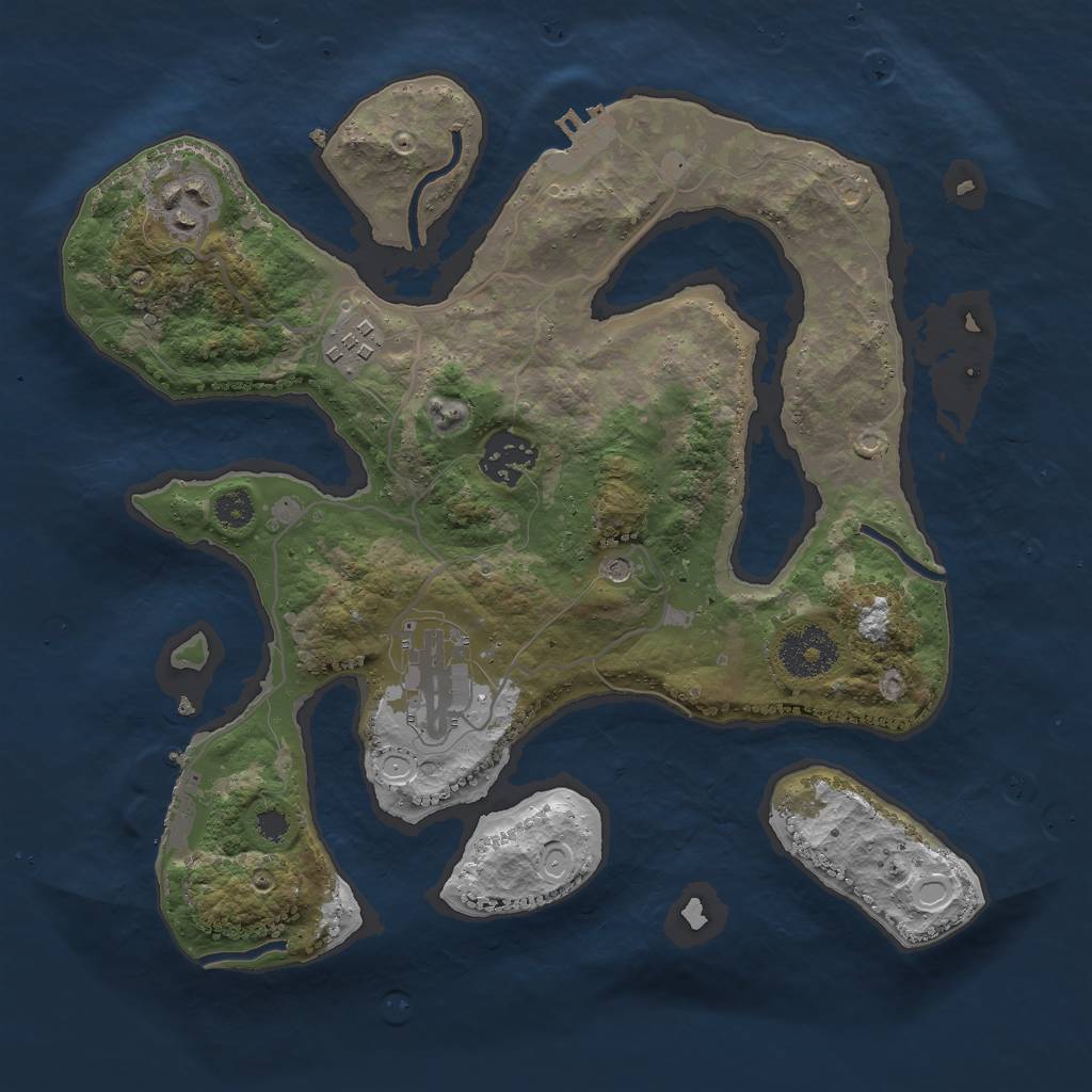 Rust Map: Procedural Map, Size: 3000, Seed: 331493, 12 Monuments