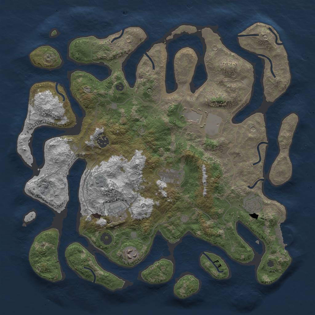 Rust Map: Procedural Map, Size: 4000, Seed: 794101, 14 Monuments