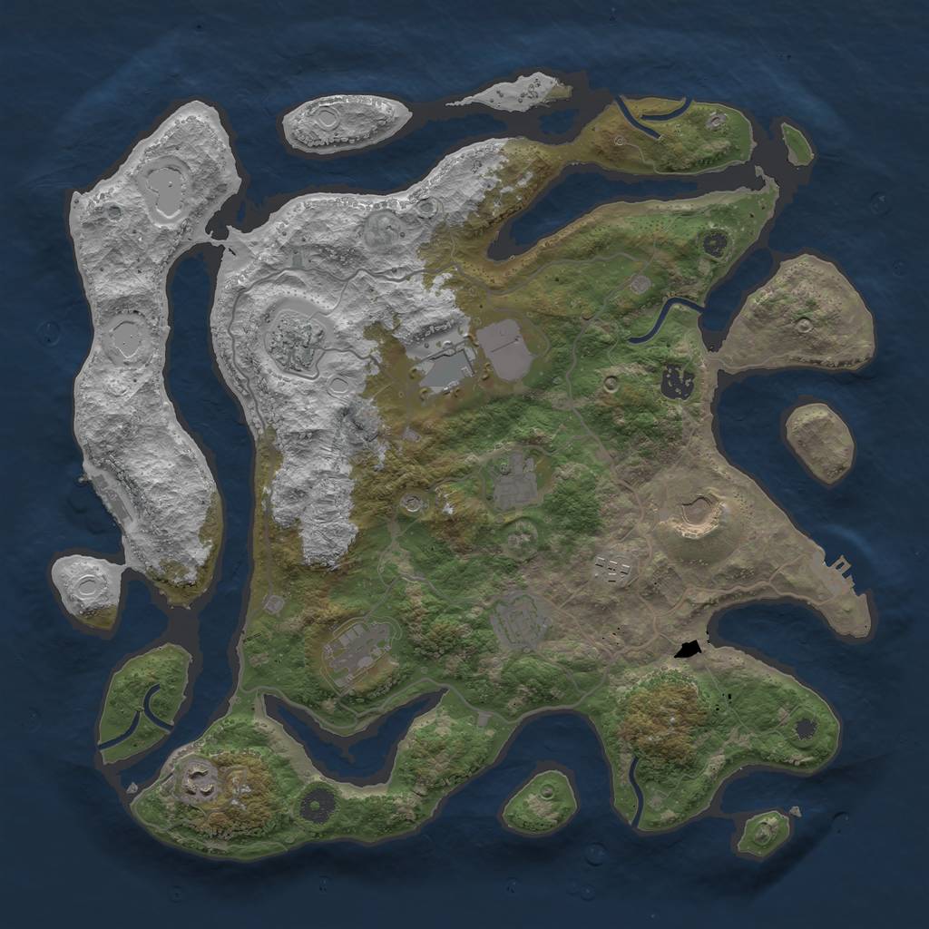 Rust Map: Procedural Map, Size: 4000, Seed: 1773009380, 17 Monuments