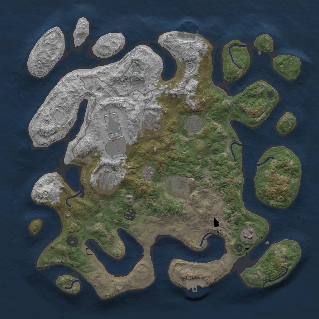 Rust Map: Procedural Map, Size: 4000, Seed: 865541, 16 Monuments