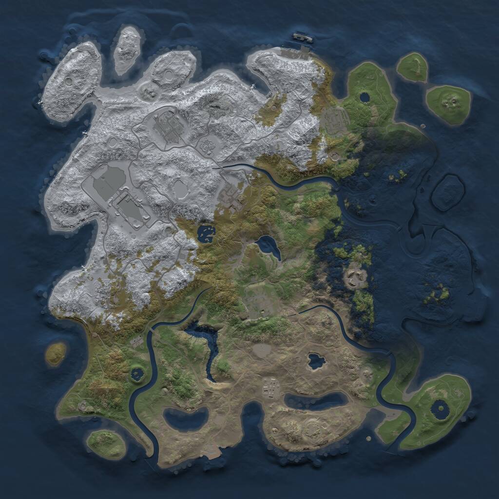 Rust Map: Procedural Map, Size: 4000, Seed: 865541, 15 Monuments