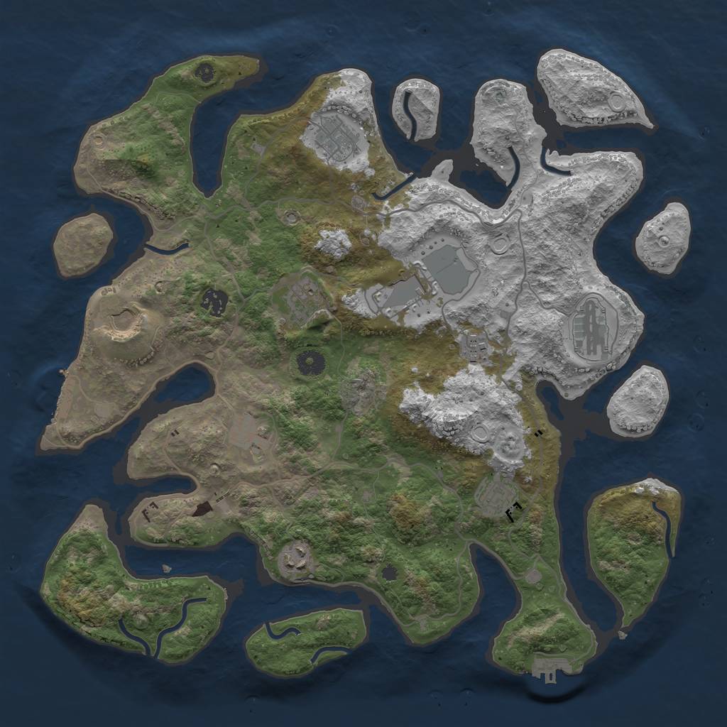 Rust Map: Procedural Map, Size: 4000, Seed: 178008, 17 Monuments