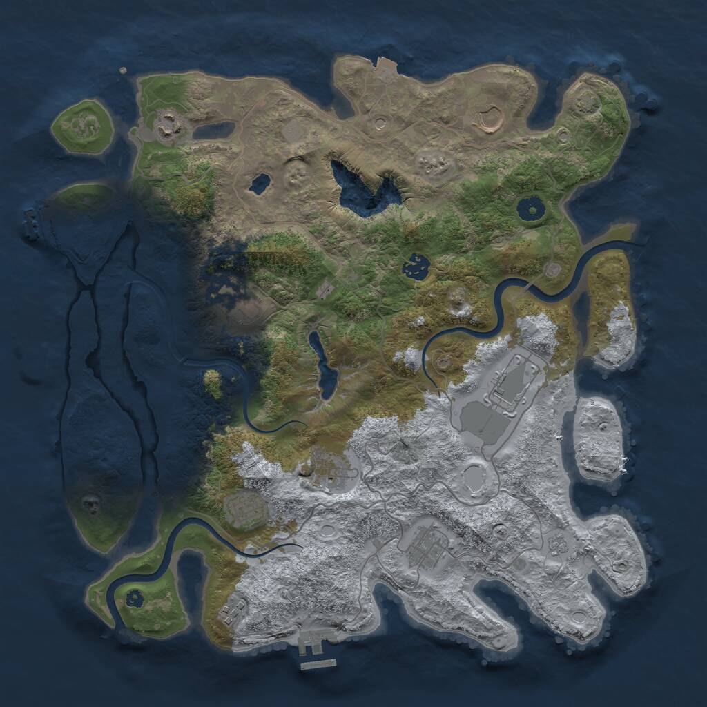 Rust Map: Procedural Map, Size: 4000, Seed: 490724, 15 Monuments