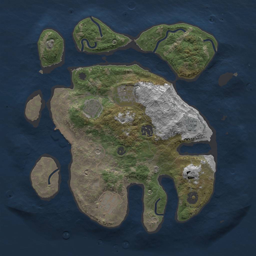 Rust Map: Procedural Map, Size: 3100, Seed: 1456433967, 12 Monuments