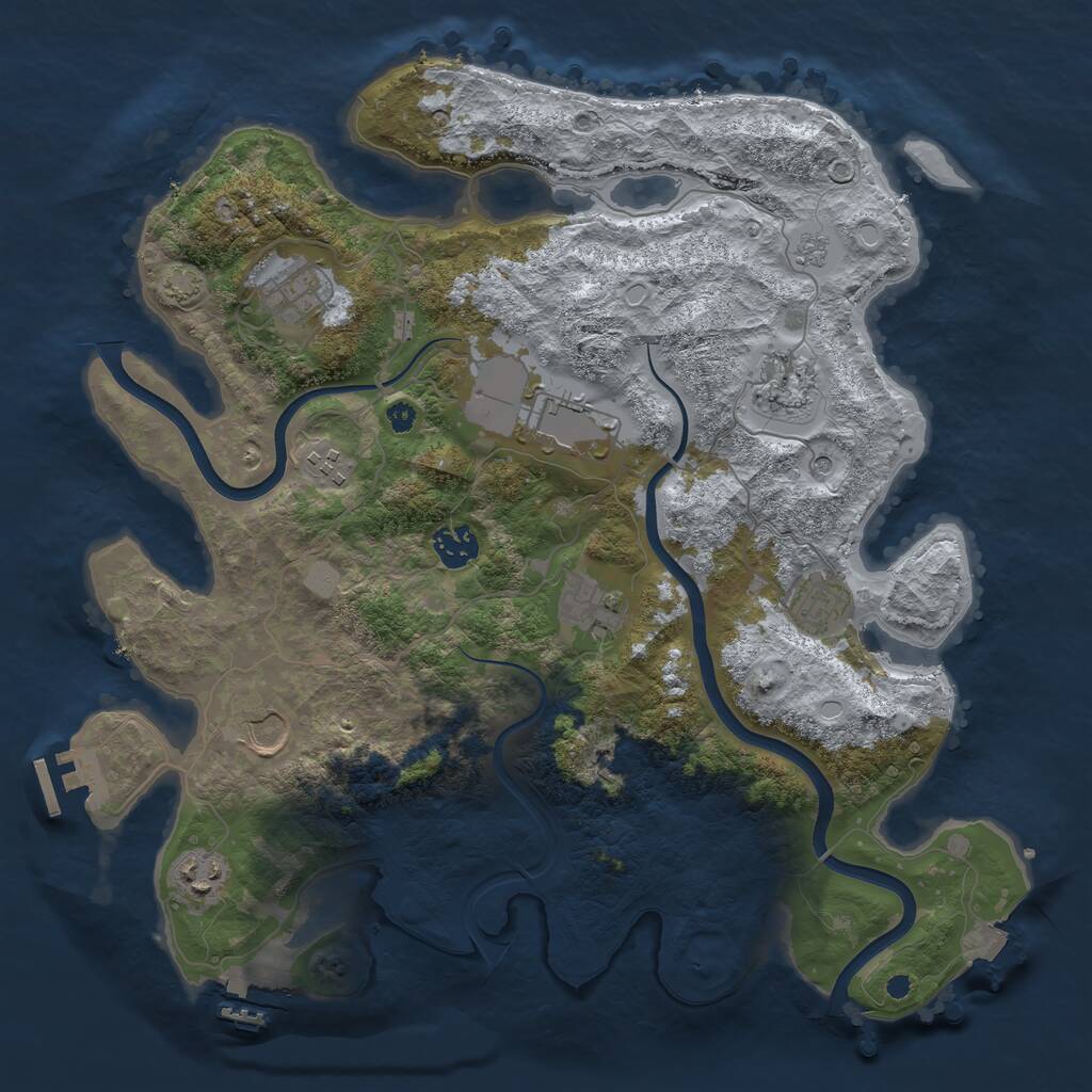 Rust Map: Procedural Map, Size: 3750, Seed: 937120103, 15 Monuments