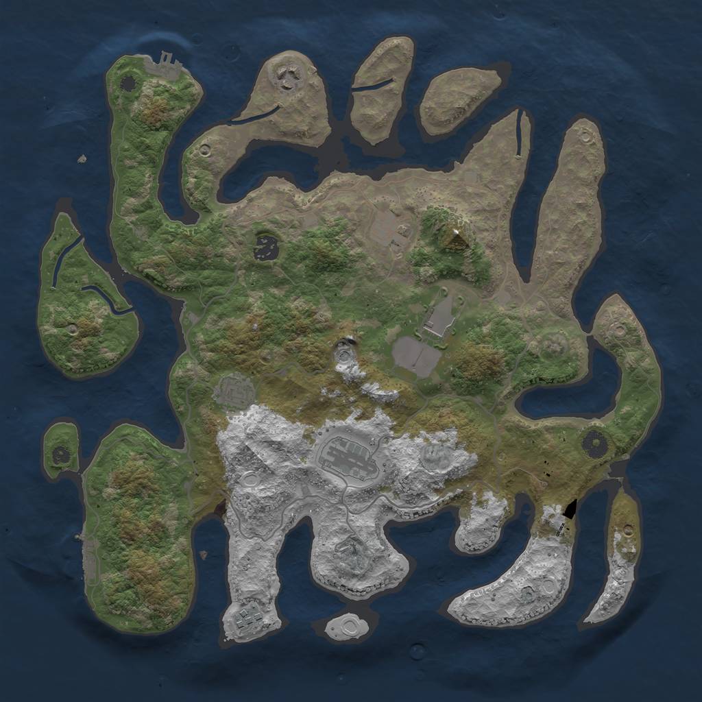 Rust Map: Procedural Map, Size: 4000, Seed: 341707, 15 Monuments
