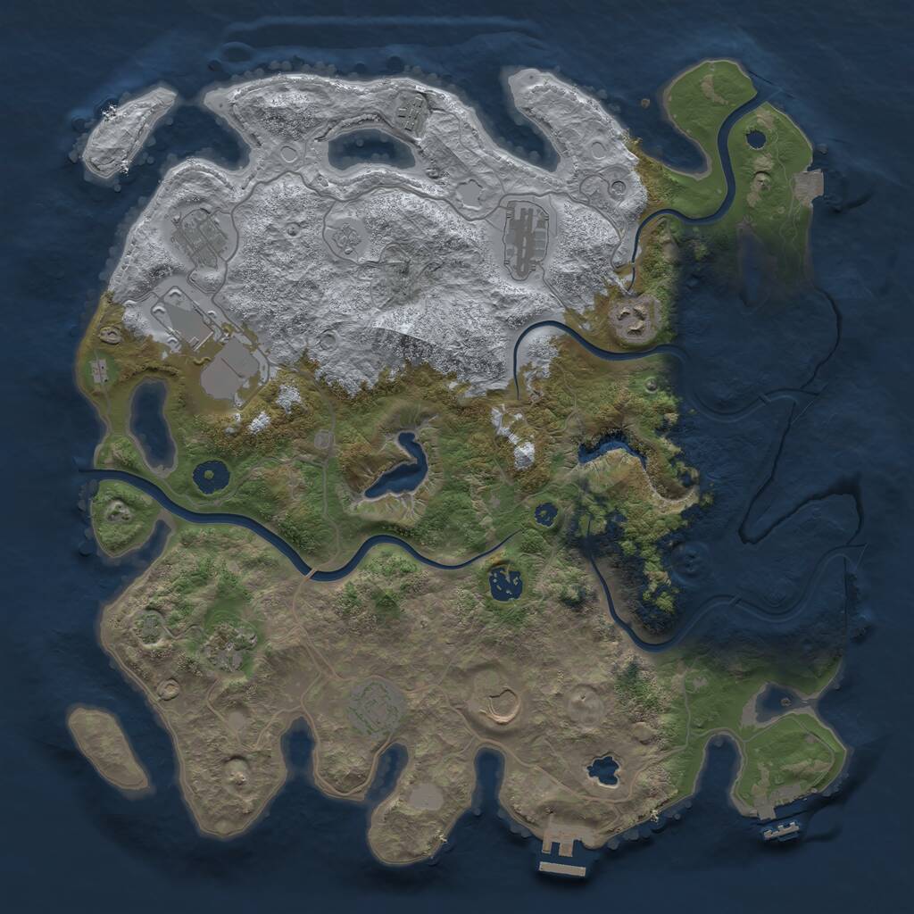 Rust Map: Procedural Map, Size: 4000, Seed: 613116, 15 Monuments