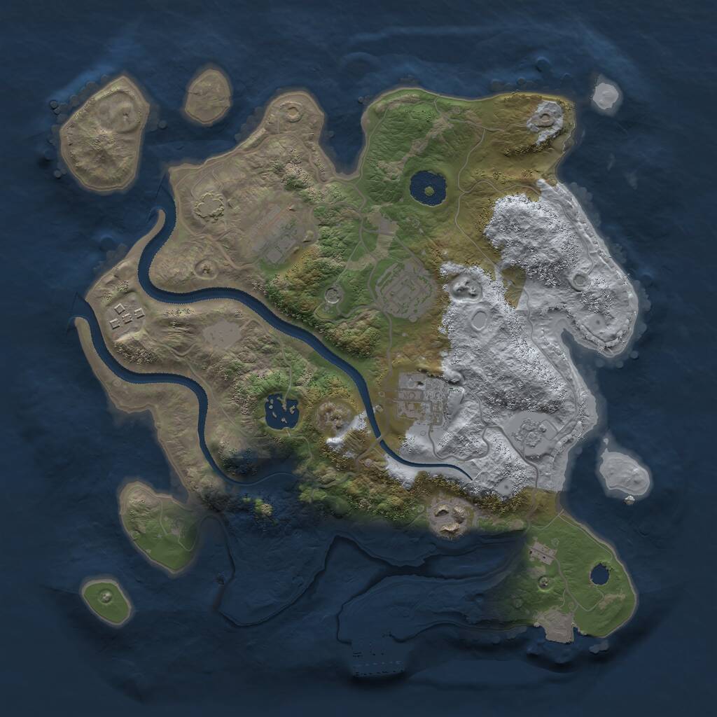 Rust Map: Procedural Map, Size: 3000, Seed: 2362272, 11 Monuments