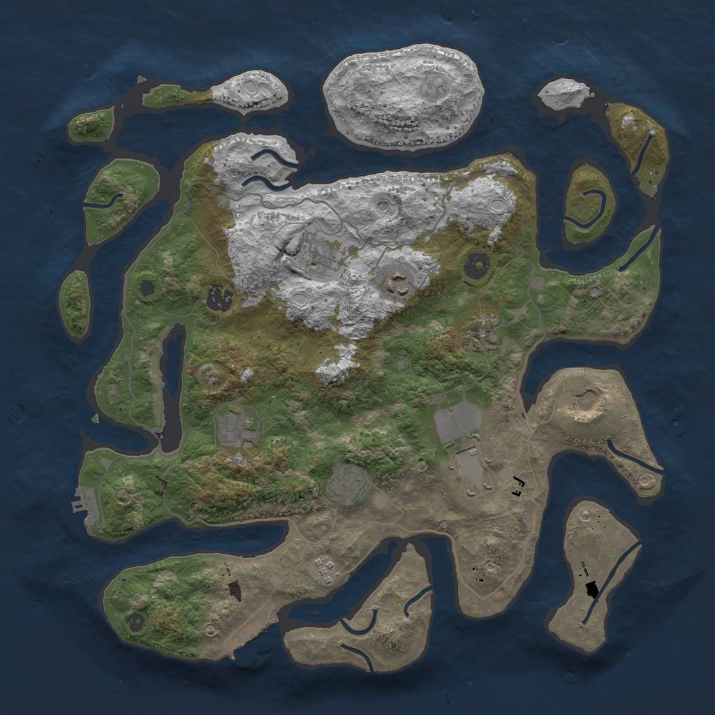 Rust Map: Procedural Map, Size: 4000, Seed: 524264, 17 Monuments