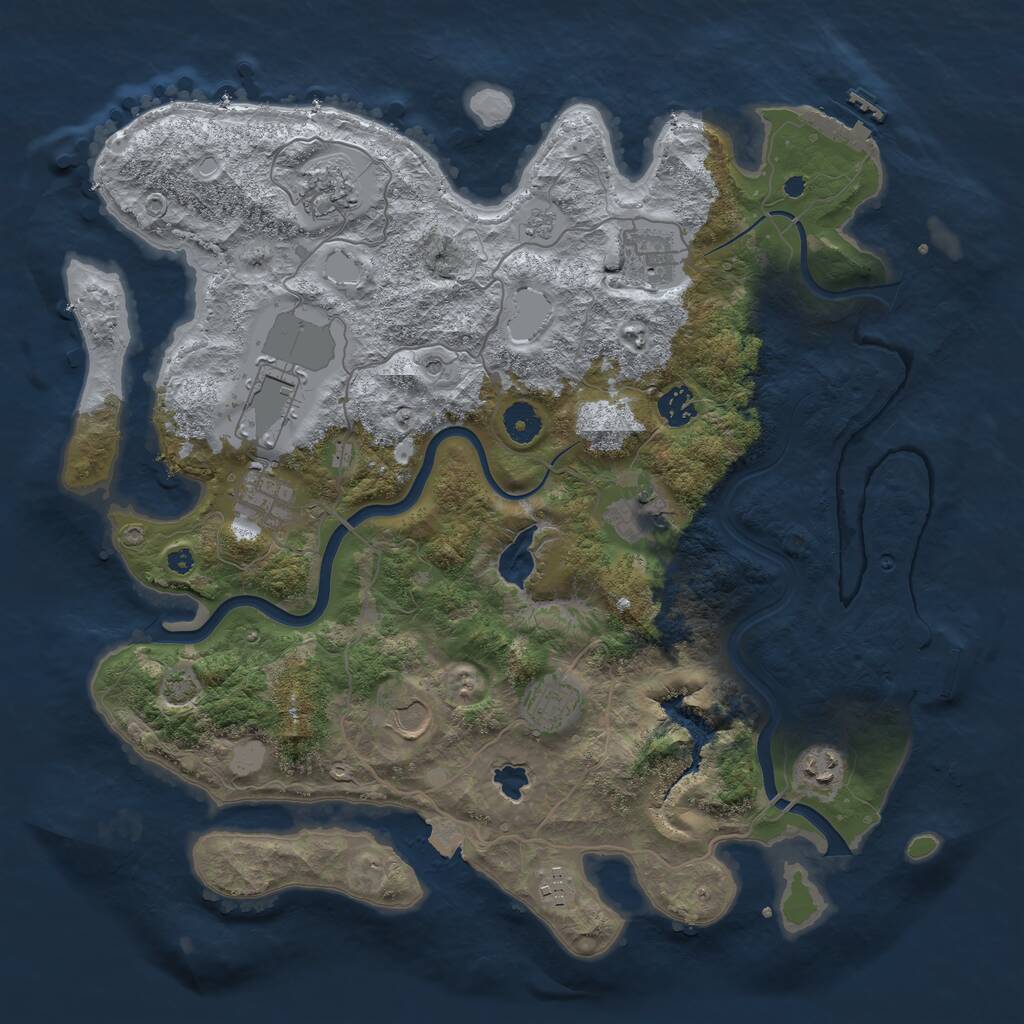 Rust Map: Procedural Map, Size: 4000, Seed: 797449, 16 Monuments