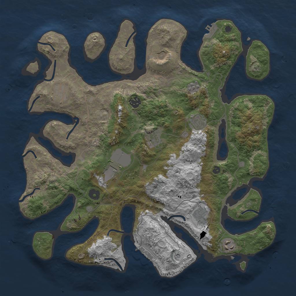 Rust Map: Procedural Map, Size: 4000, Seed: 119819, 17 Monuments