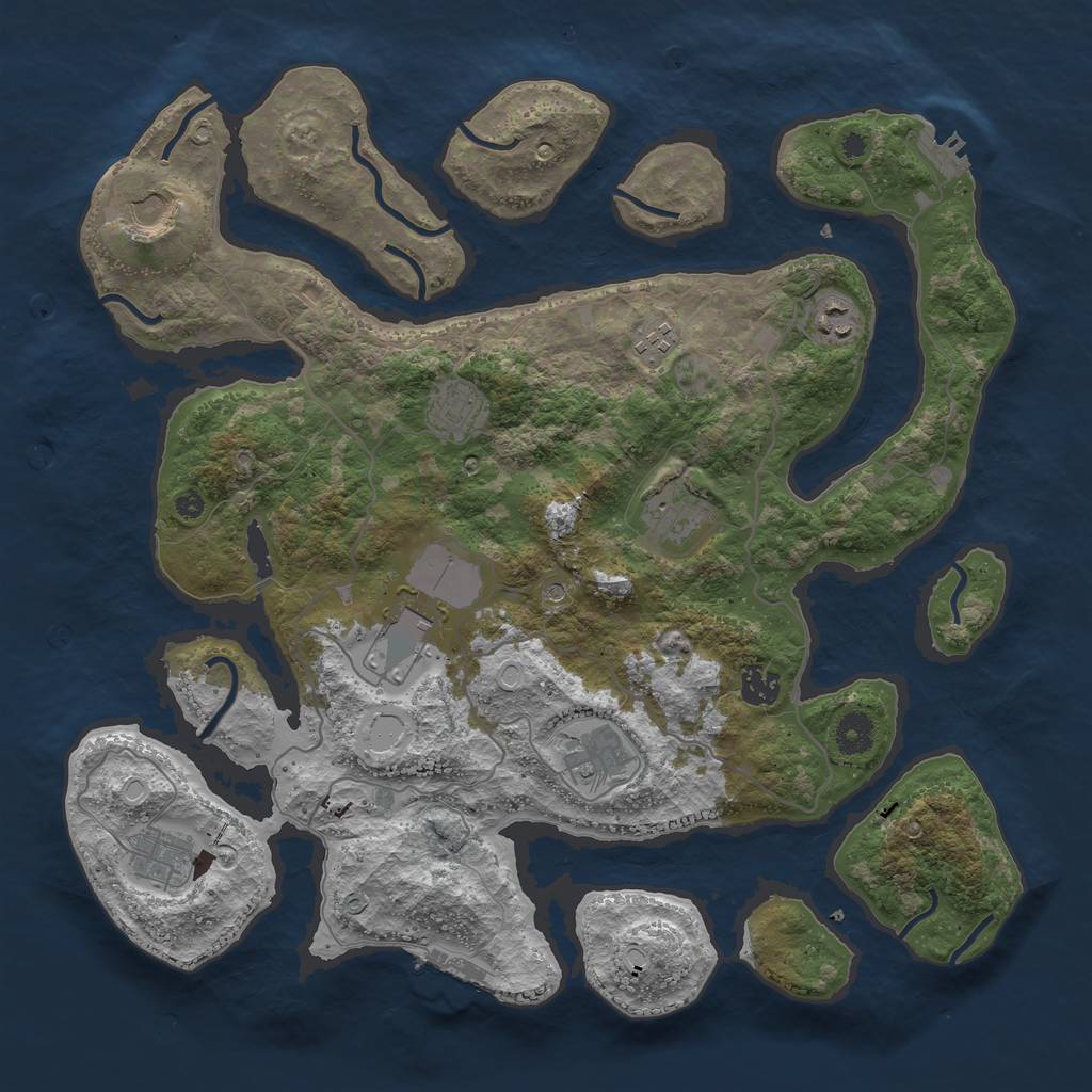 Rust Map: Procedural Map, Size: 4000, Seed: 276564, 17 Monuments