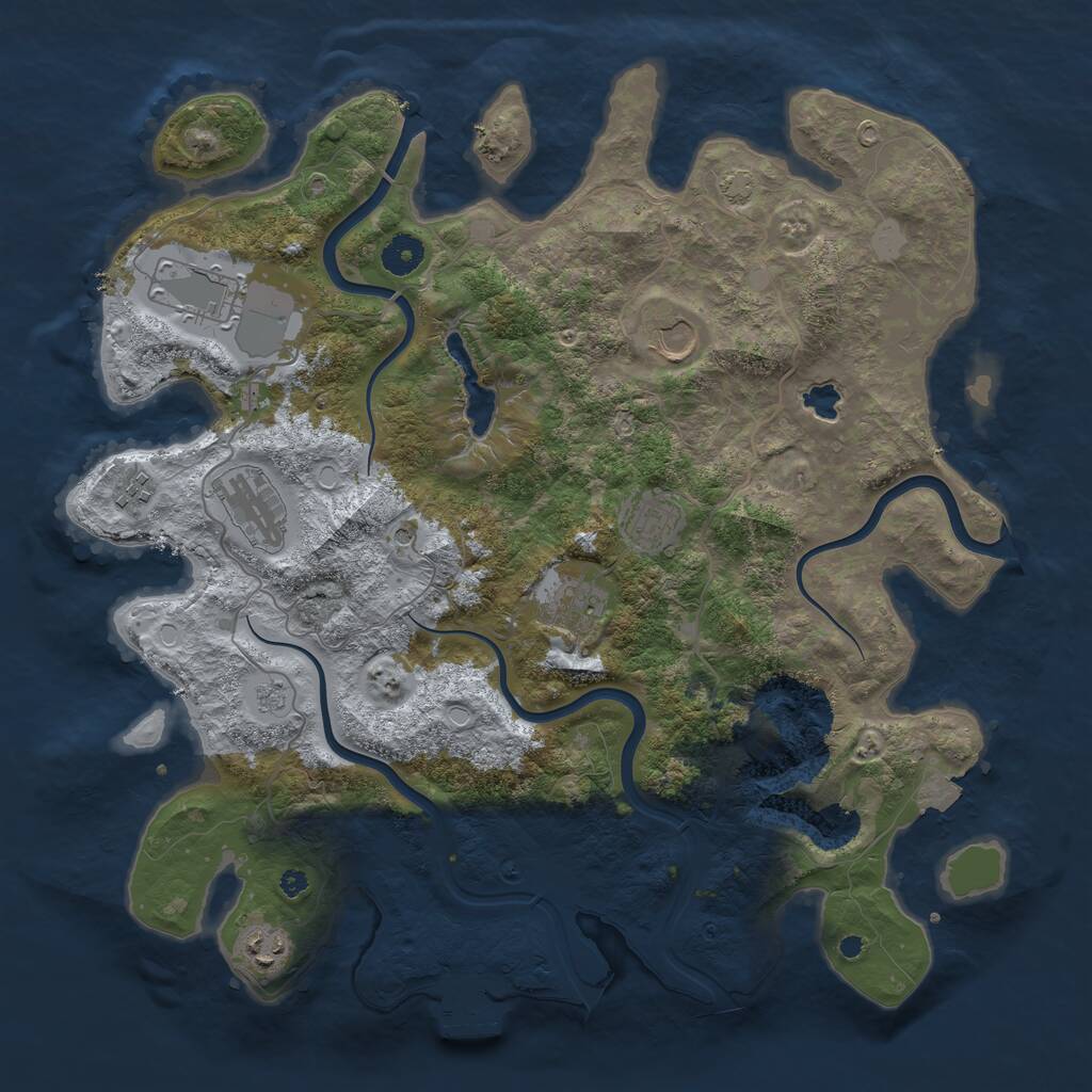 Rust Map: Procedural Map, Size: 4000, Seed: 649574, 12 Monuments