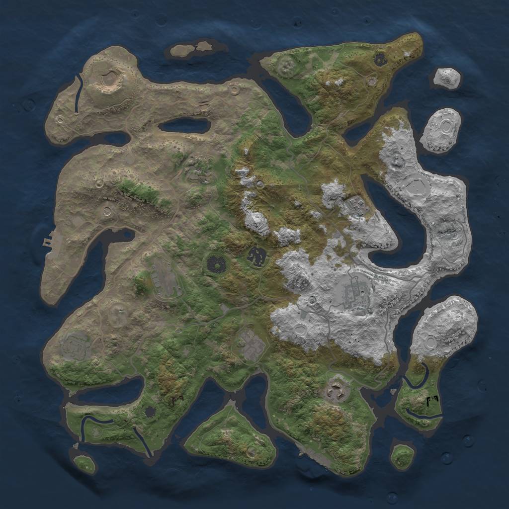 Rust Map: Procedural Map, Size: 4000, Seed: 474590, 17 Monuments