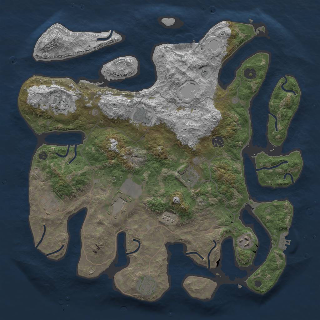 Rust Map: Procedural Map, Size: 4000, Seed: 112884, 17 Monuments