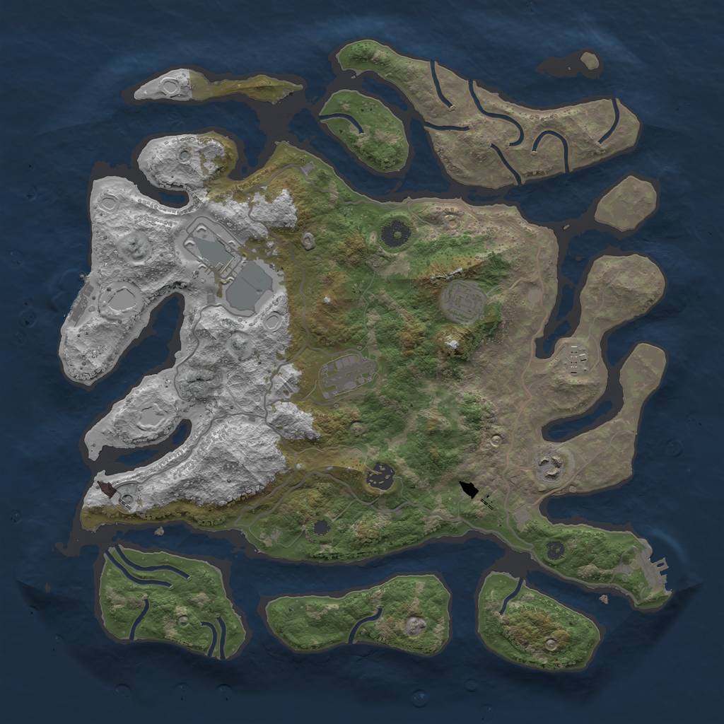 Rust Map: Procedural Map, Size: 4000, Seed: 738275, 14 Monuments