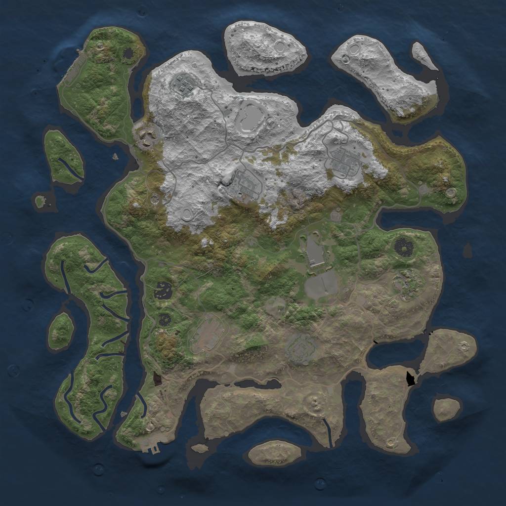 Rust Map: Procedural Map, Size: 4000, Seed: 262151, 17 Monuments