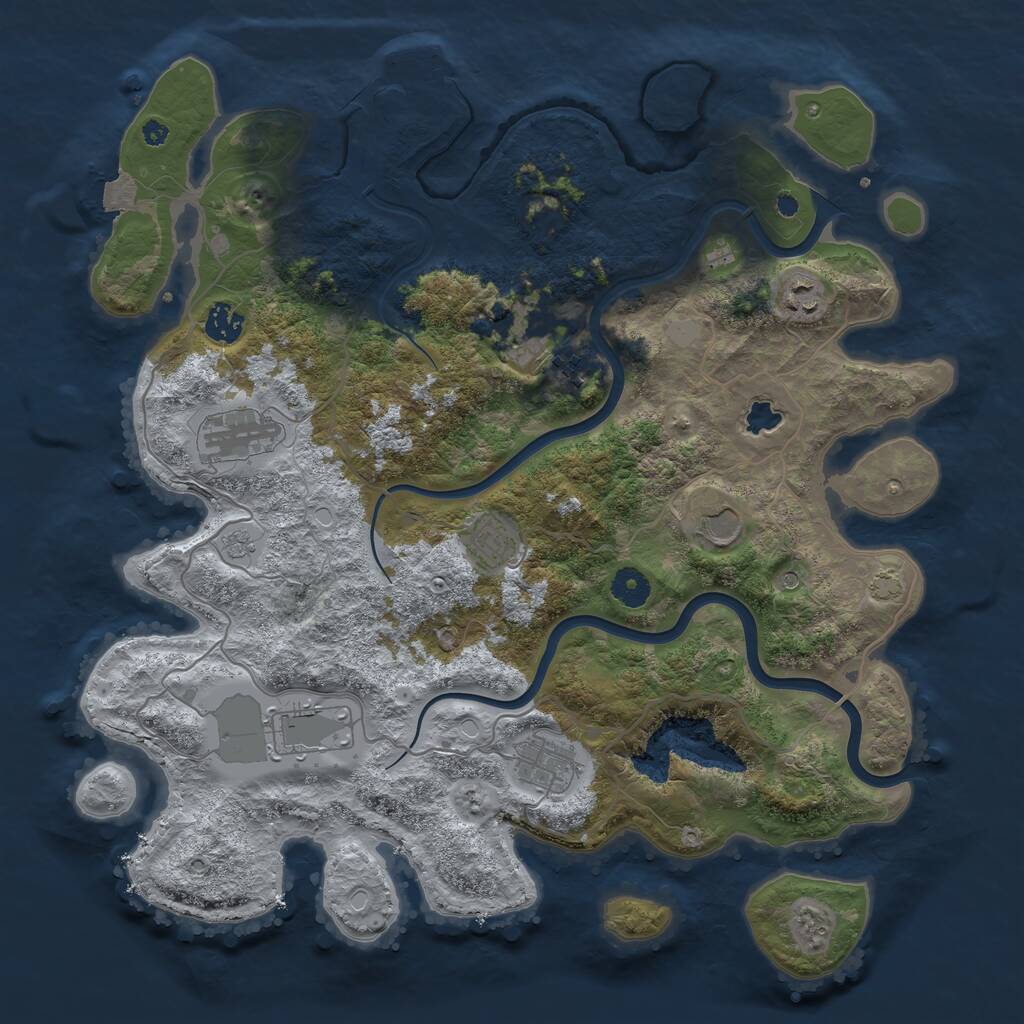 Rust Map: Procedural Map, Size: 4000, Seed: 282623, 14 Monuments