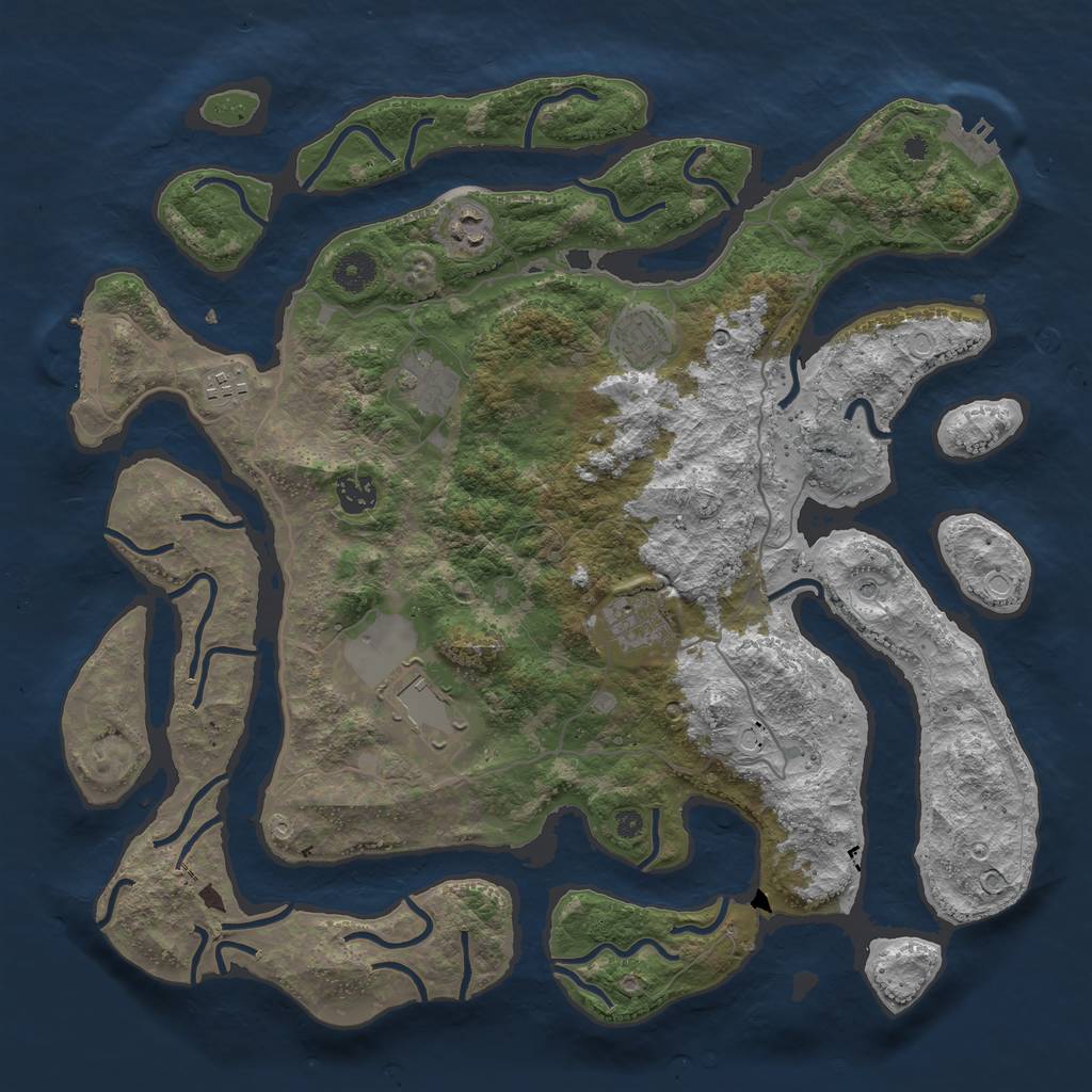 Rust Map: Procedural Map, Size: 4000, Seed: 683403, 15 Monuments