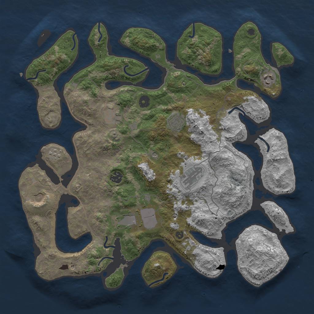 Rust Map: Procedural Map, Size: 4000, Seed: 289344, 14 Monuments