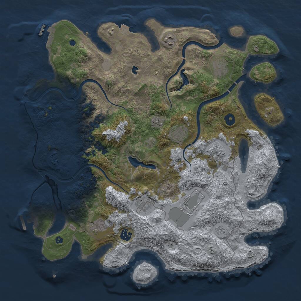Rust Map: Procedural Map, Size: 4000, Seed: 604210406, 15 Monuments