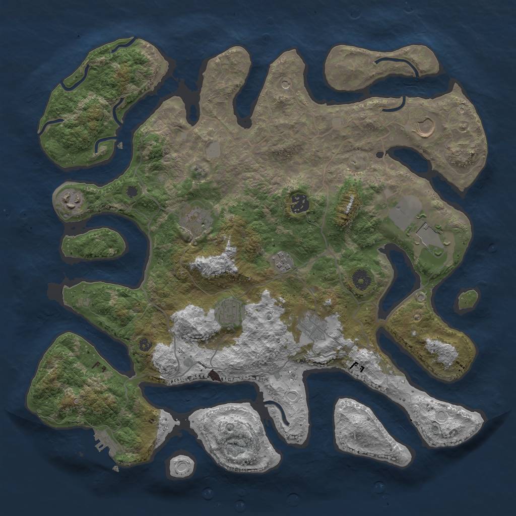 Rust Map: Procedural Map, Size: 4000, Seed: 453139, 15 Monuments