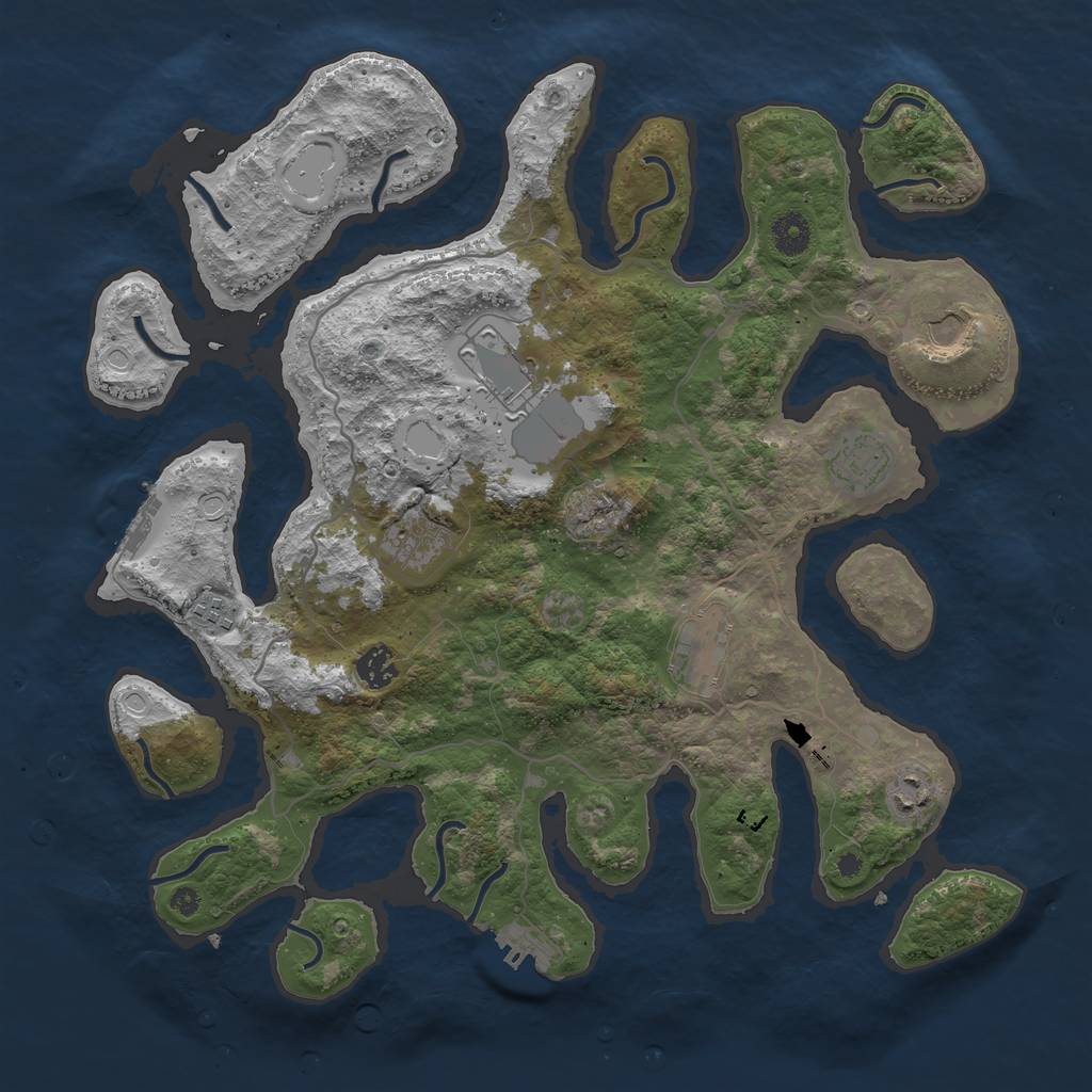 Rust Map: Procedural Map, Size: 4000, Seed: 274139, 15 Monuments