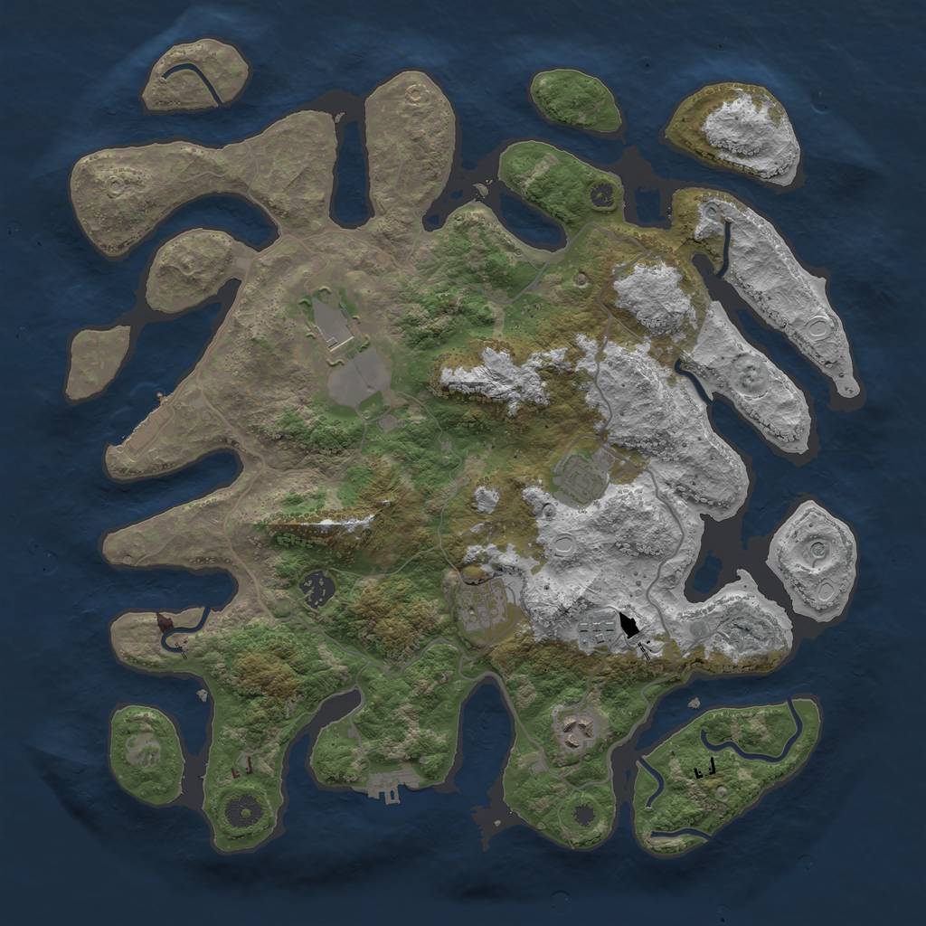 Rust Map: Procedural Map, Size: 4000, Seed: 463006, 14 Monuments