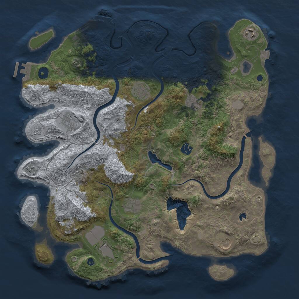 Rust Map: Procedural Map, Size: 4000, Seed: 582555, 15 Monuments