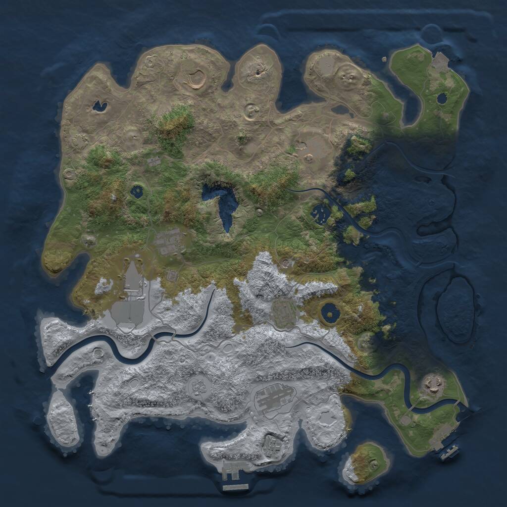 Rust Map: Procedural Map, Size: 4000, Seed: 801293, 15 Monuments