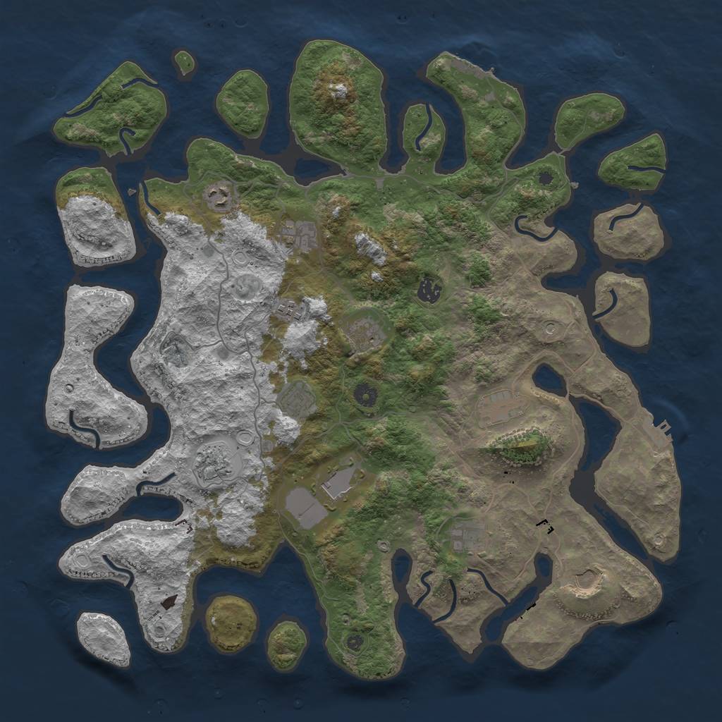 Rust Map: Procedural Map, Size: 4500, Seed: 299589270, 19 Monuments