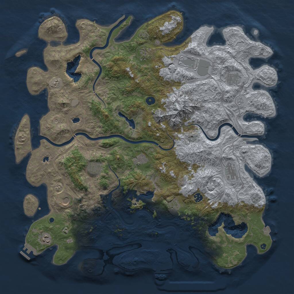 Rust Map: Procedural Map, Size: 5000, Seed: 1728083455, 17 Monuments