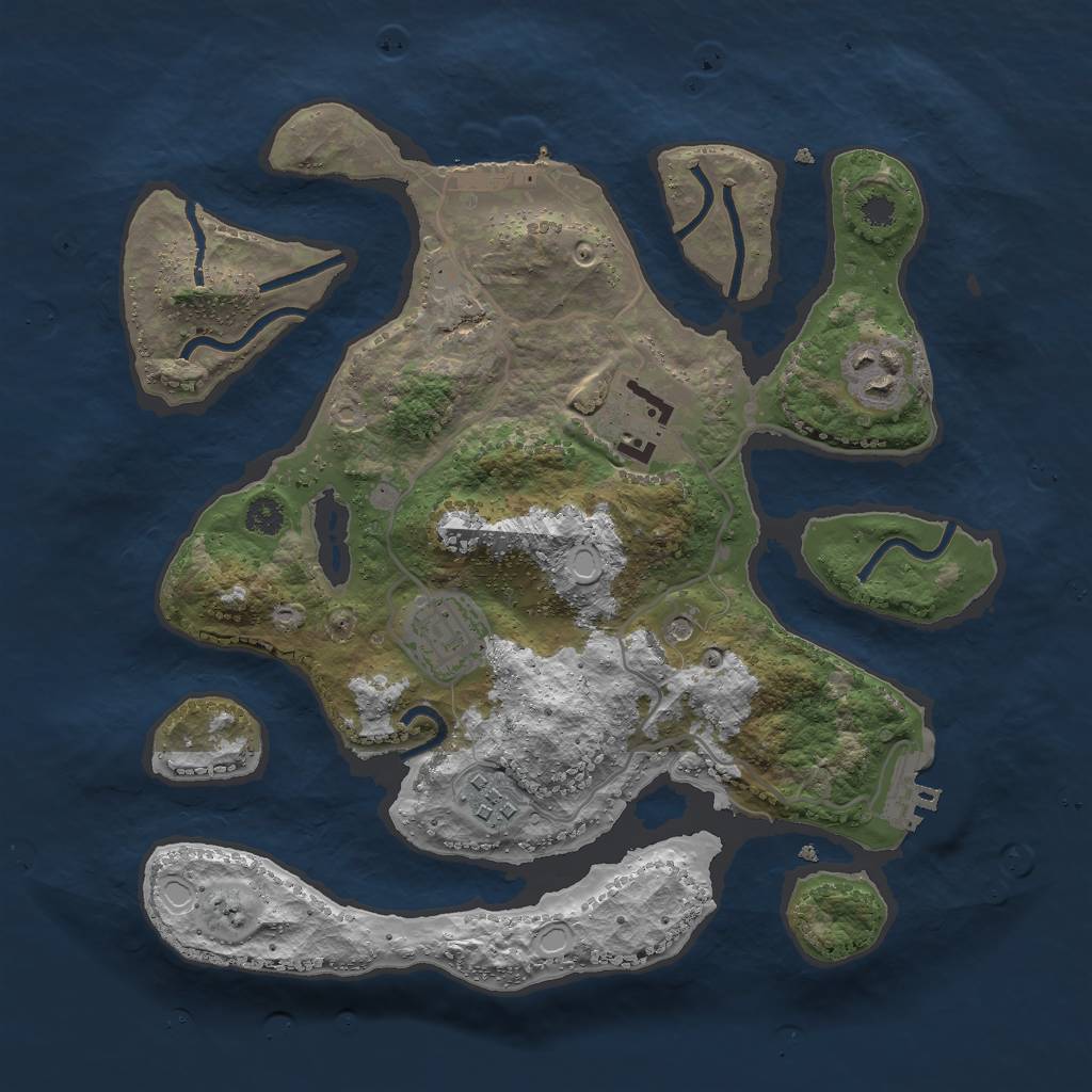 Rust Map: Procedural Map, Size: 3000, Seed: 581435161, 12 Monuments