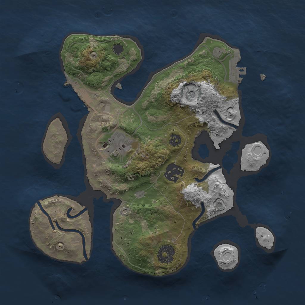 Rust Map: Procedural Map, Size: 2500, Seed: 1684757530, 10 Monuments