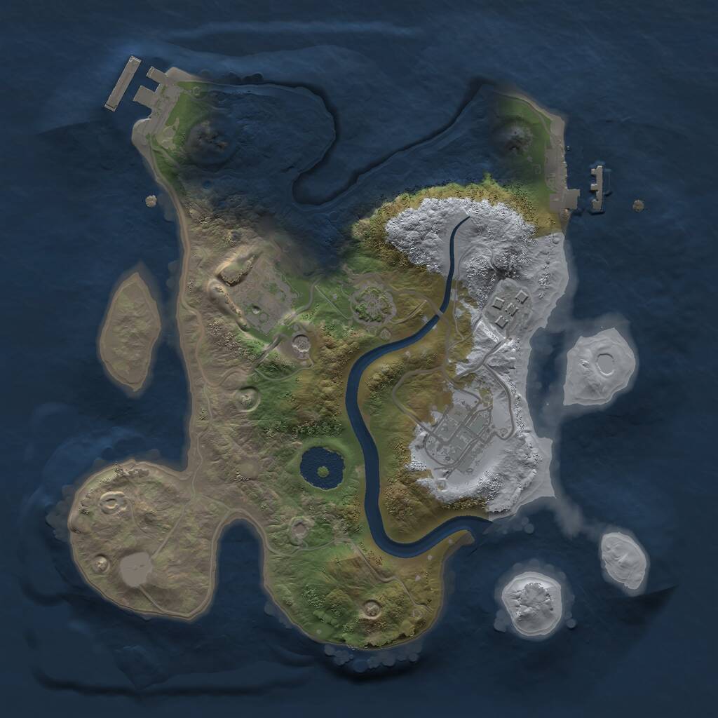 Rust Map: Procedural Map, Size: 2500, Seed: 1684757530, 8 Monuments