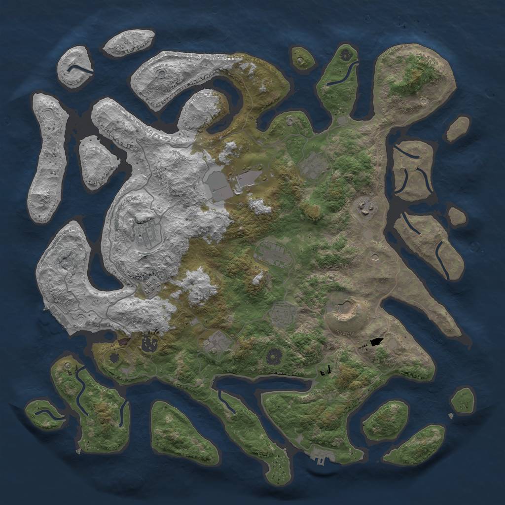 Rust Map: Procedural Map, Size: 4500, Seed: 6092021, 18 Monuments