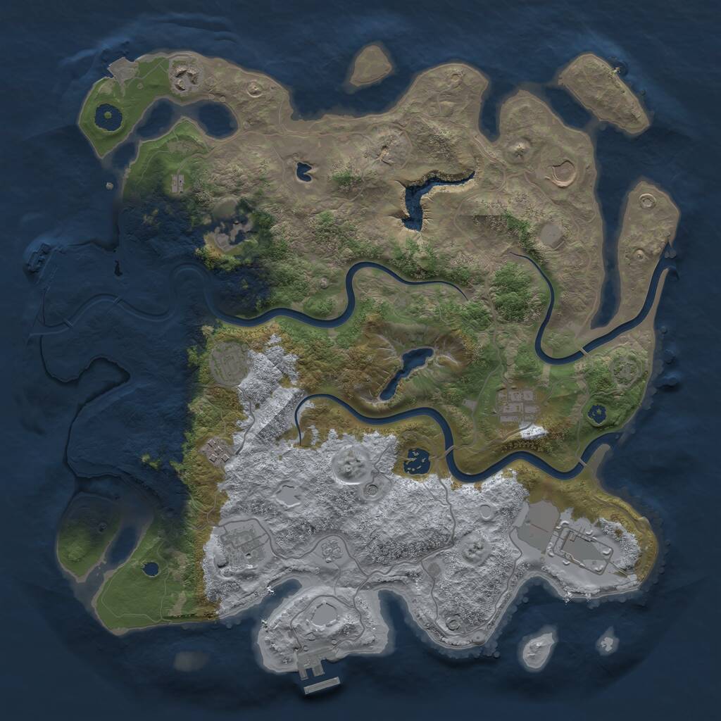 Rust Map: Procedural Map, Size: 4000, Seed: 375264987, 15 Monuments