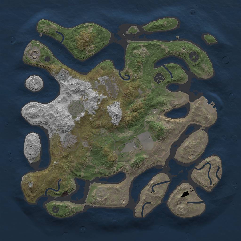 Rust Map: Procedural Map, Size: 3500, Seed: 123486105, 14 Monuments