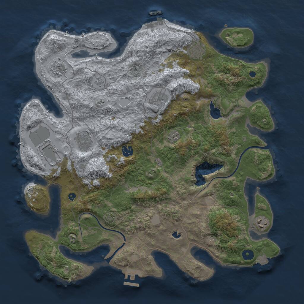 Rust Map: Procedural Map, Size: 4000, Seed: 835984, 14 Monuments