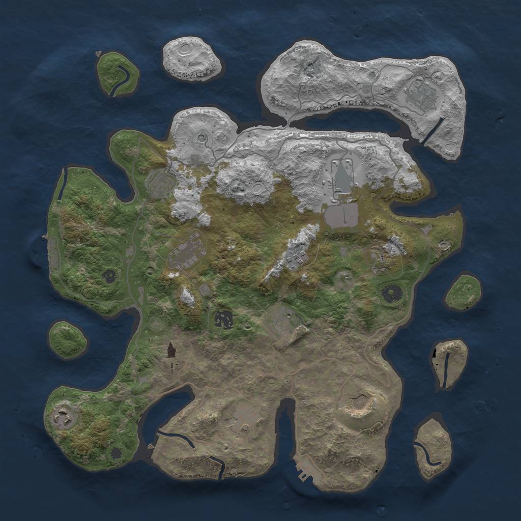 Rust Map: Procedural Map, Size: 4000, Seed: 228459219, 19 Monuments