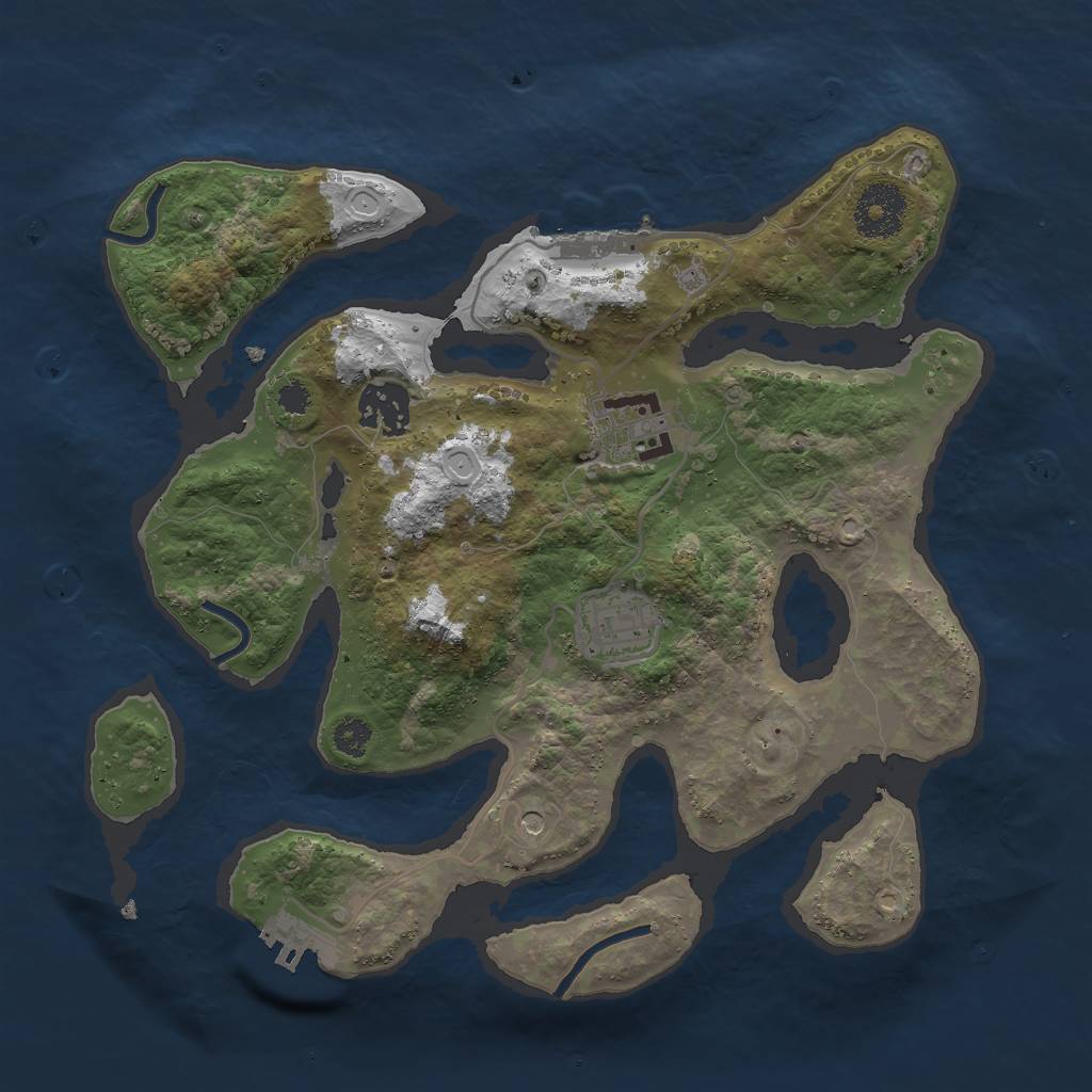 Rust Map: Procedural Map, Size: 3000, Seed: 4213423, 11 Monuments