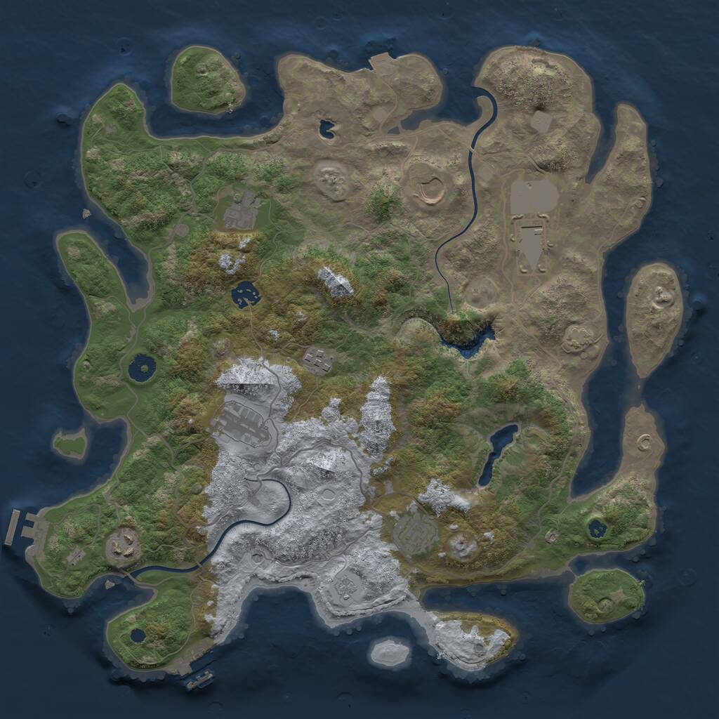 Rust Map: Procedural Map, Size: 4000, Seed: 756710, 14 Monuments