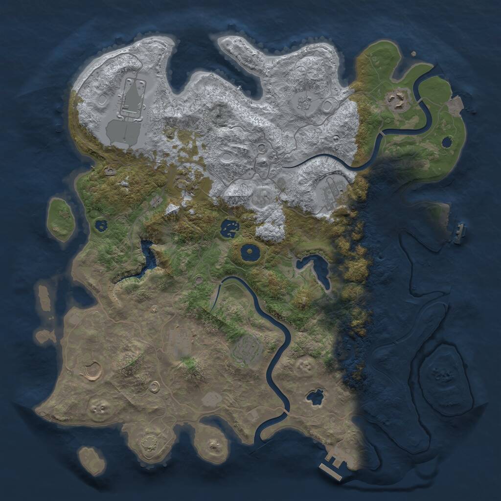 Rust Map: Procedural Map, Size: 4000, Seed: 438050, 15 Monuments