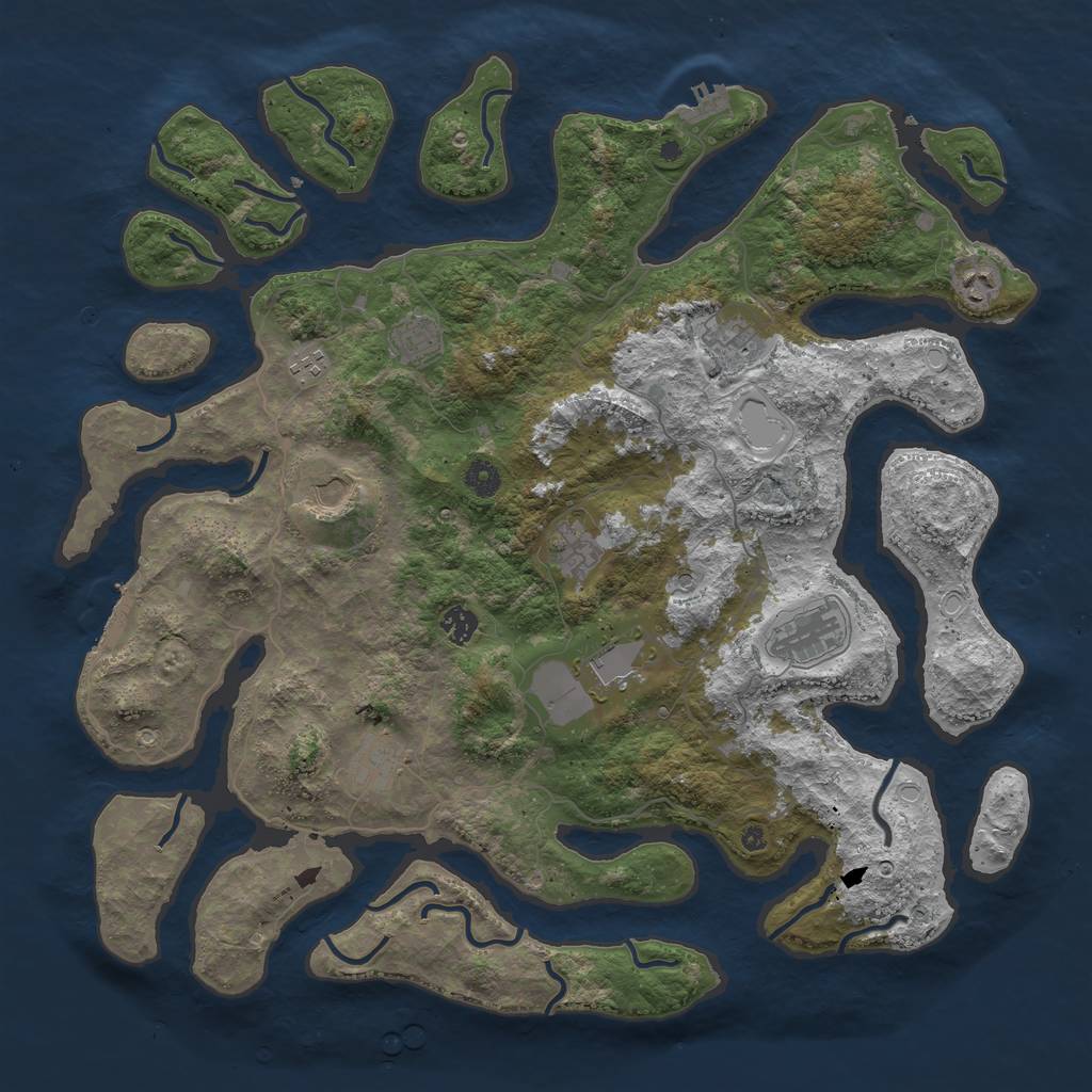 Rust Map: Procedural Map, Size: 4500, Seed: 4759852, 18 Monuments